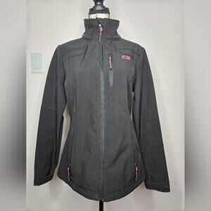 CB Black Long Sleeve Zip Up Jacket Breast Pocket Size M